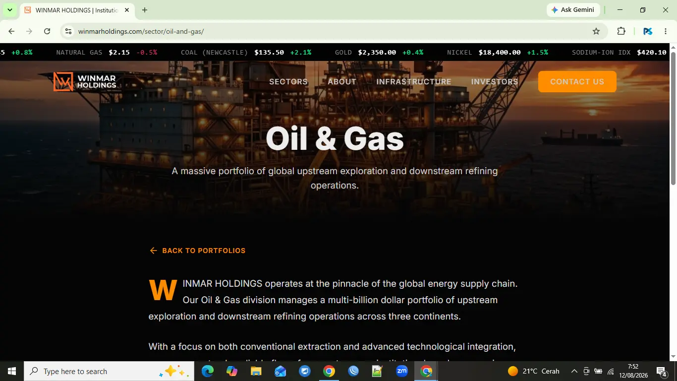 Website Custom Corporate Winmar Holdings
